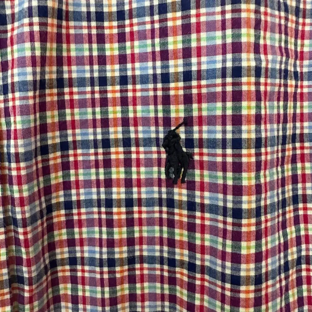 Ralph Lauren Boys Shirt‎ Size Medium 10-12 Checked Gingham Plaid Long Sleeve
